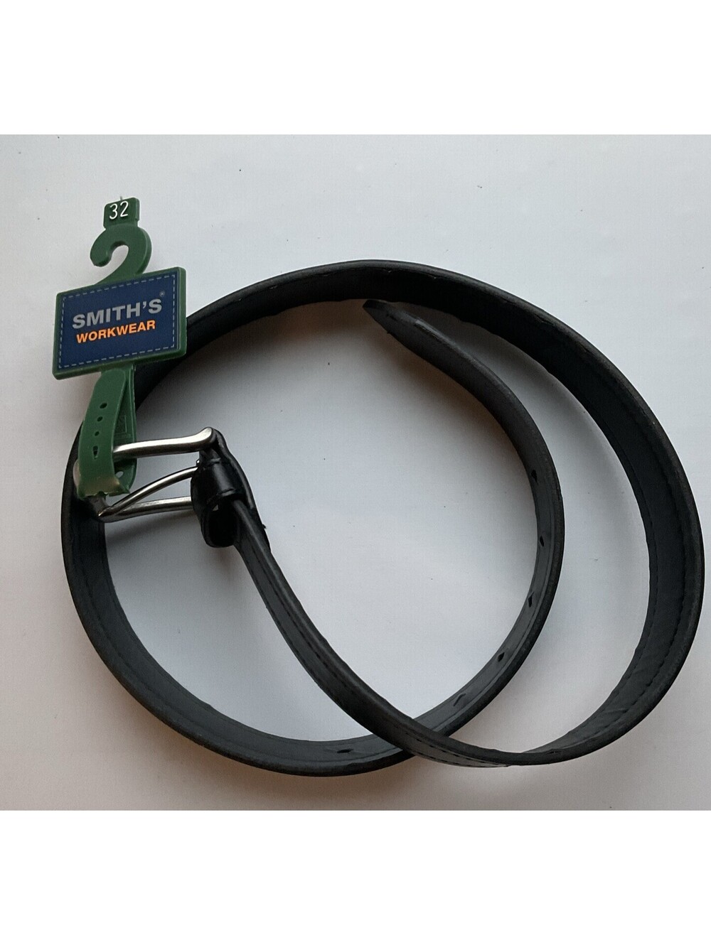 Smith's Workwear Men's Size 32 Black Leather 37mm Stitched Edge Belt NWT